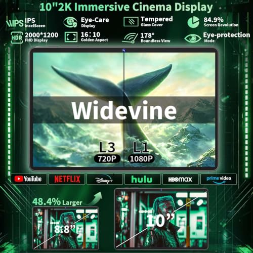 Image of YOBANSE 10 Inch Tablet, Android Tablet with Keyboard, 24GB RAM + 256GB ROM (2TB Expand), Tablets PC with 8-Core, Gemini AI, 5G WiFi, 8000mAh, BT5.0,GPS, 2-in-1 Tablets with Mouse, Case, Stylus,Black