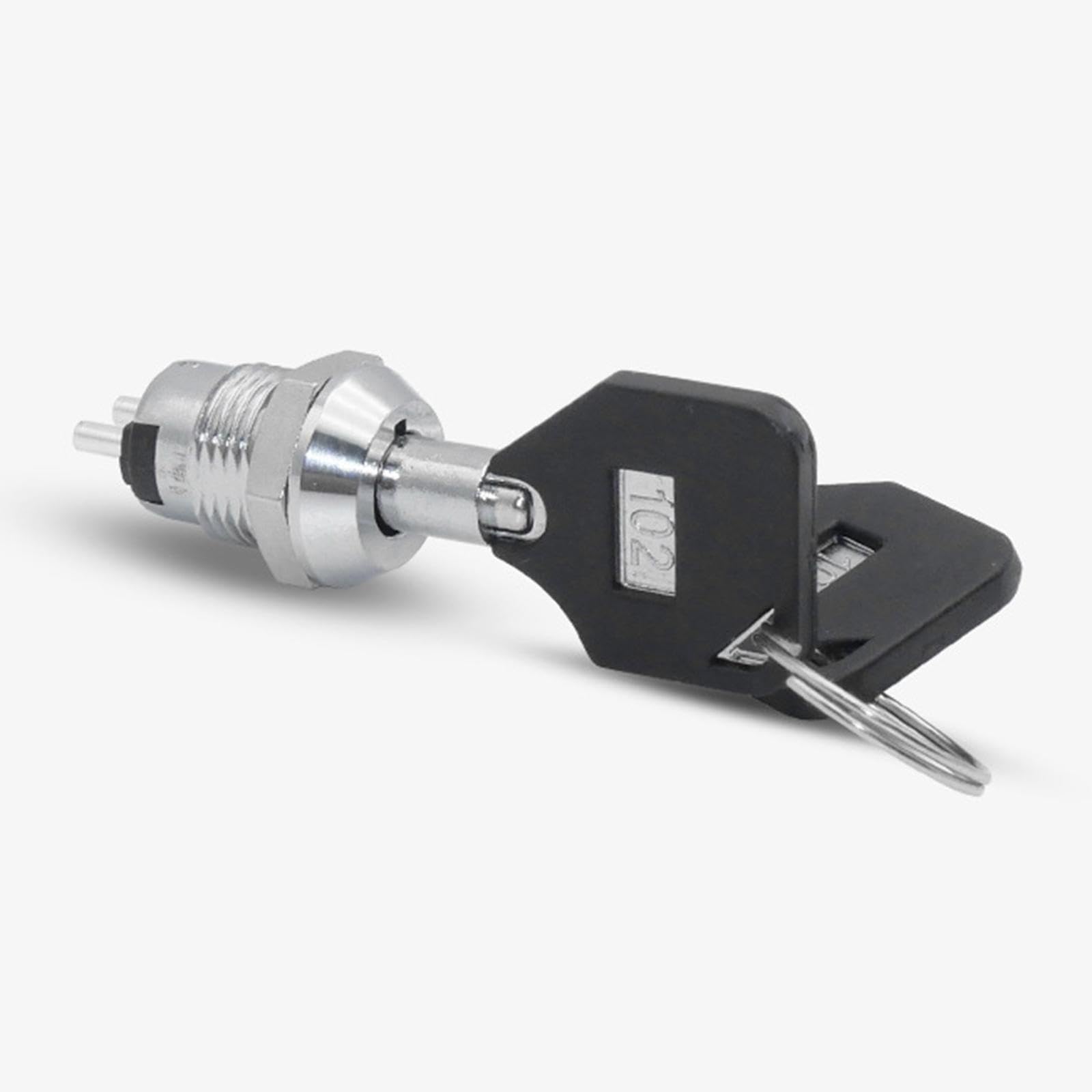 2NC-2NO S2803 - Interruttore a pulsante a chiave a 2 posizioni da 19 mm con 2 tasti