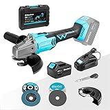 DURATECH 20V Cordless Angle Grinder Kit, Brushless Motor, 4-1/2' Disc, 4.0Ah Li-ion Battery and Fast Charger, Battery Powered Portable Grinder Tools for Cutting and Grinding Metal