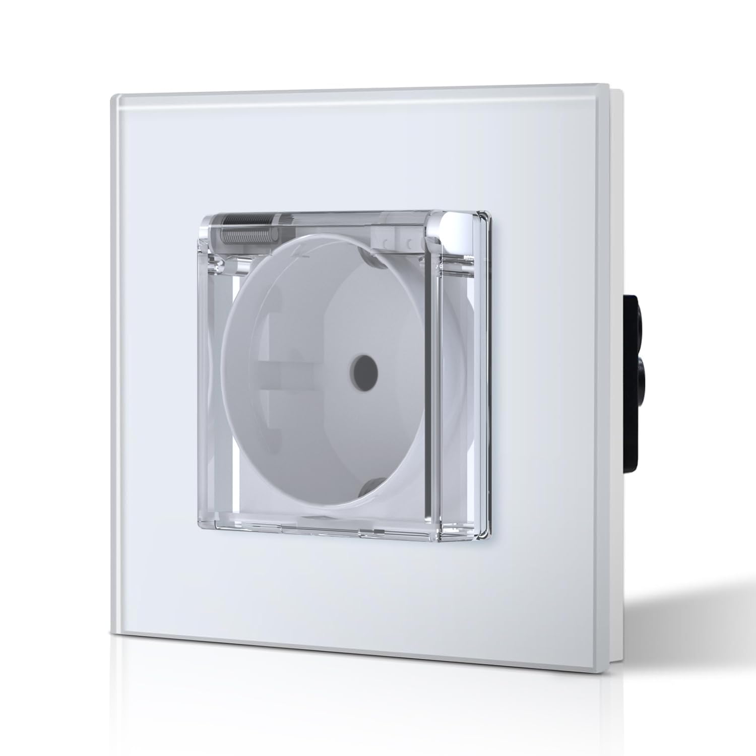 BSEED Interruptor táctil y enchufe pared,Toma de corriente con USB C,Panel de Vidrio con pulsador LED,Sin Función Wifi,1 Gang 1 Vía+1 Enchufe USB/Tipo C,157mm Negro — view 93