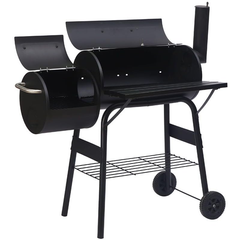 Griglia a carbone con affumicatore offset, barbecue portatile resistente per grandi eventi all'aperto