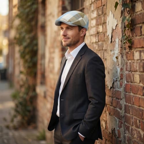Image of 3Pcs Men's Newsboy Caps Cotton Cooling Hat Adjustable Flat Cap for Men