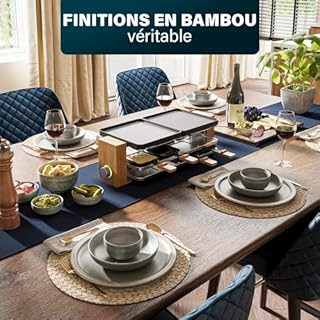 Appareil à raclette multifonction Princess Pure 8 noir - 8 personnes - Thermostat réglable - 1 300 W