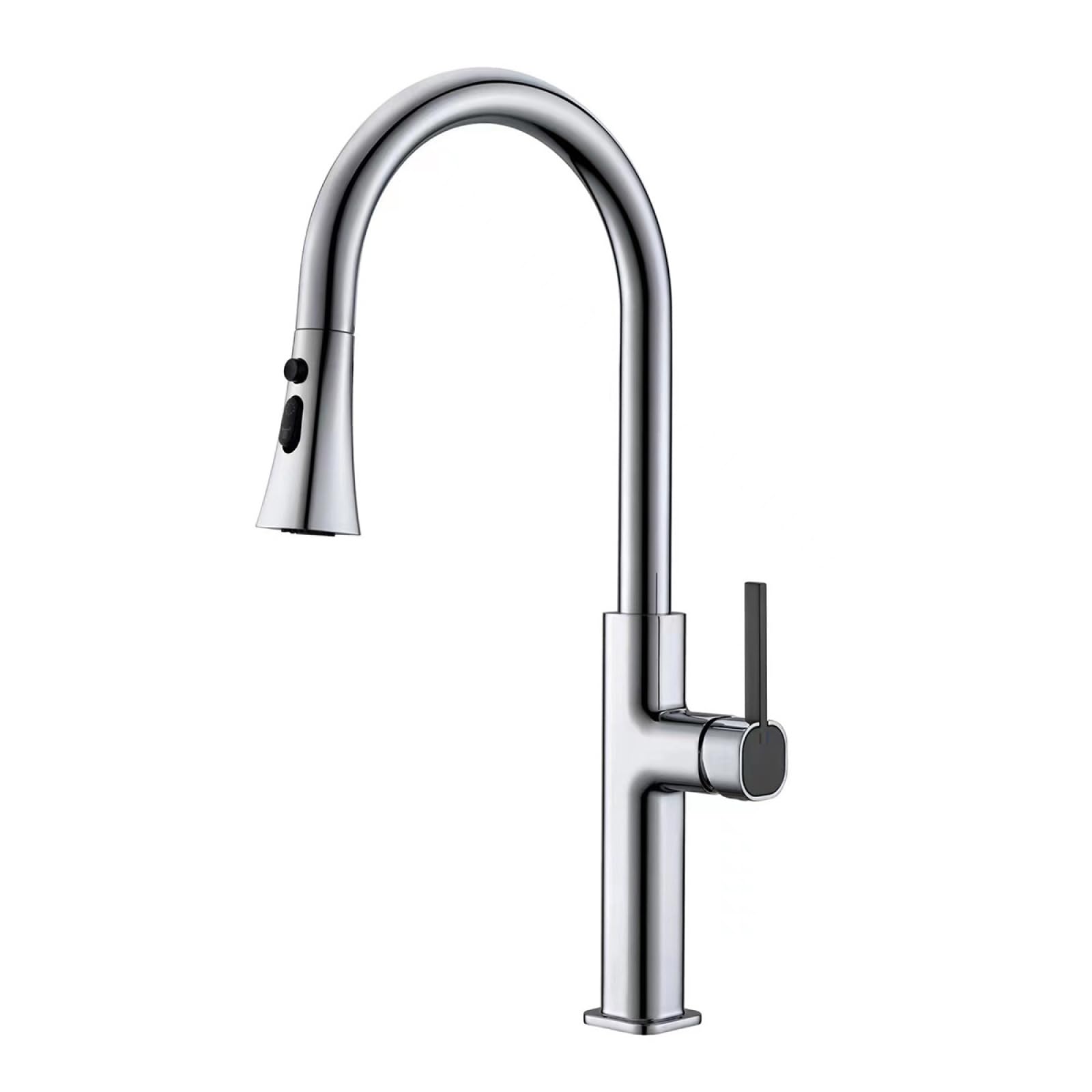 Fanjubei Electroplating Zinc Alloy Kitchen Hot And Cold Pull-Out Faucets, Electroplated