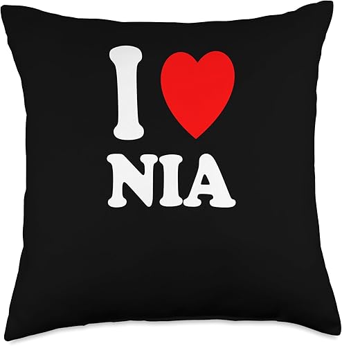 Miniatura 5 de I Heart (Love) Nia Designs I Heart (Love) Nia Cute Matching Couple Spouse Married Throw Pillow, 16x16, Multicolor