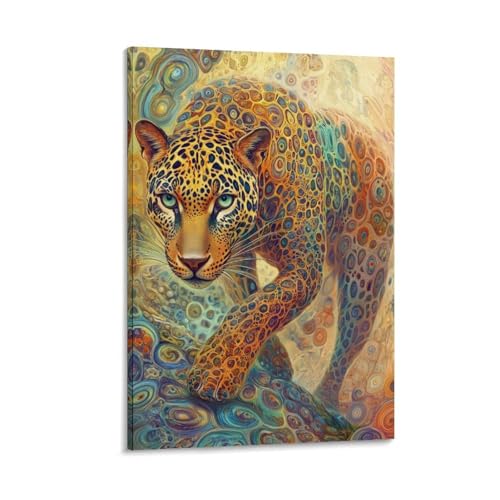 Impression sur toile léopard déco premium 40x60cm pour salon moderne