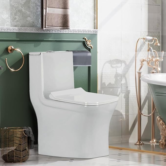 KrissKross Premium One Piece Ceramic Western Floor Mounted One Piece Ceramic Western Toilet/Commode/European Commode Square With Soft Close Seat Cover For Toilets S-Trap Outlet Is From Floor- White (B0CG1VT9V5) Amazon Price History, Amazon Price Tracker