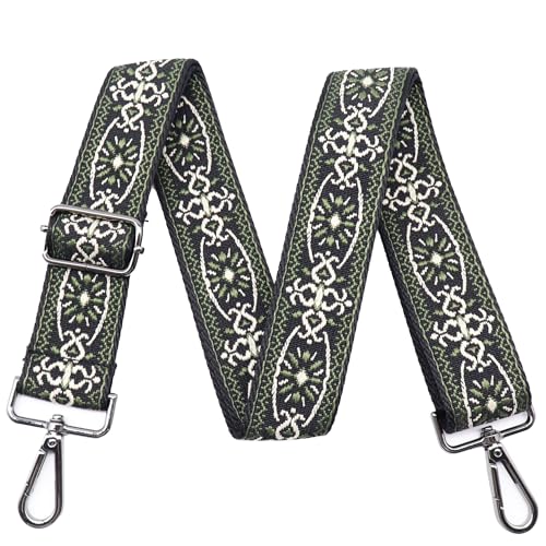 Image of LEMEDE Purse Strap Adjustable Replacement Crossbody Bag Strap Retro Jacquard Embroidery Shoulder Straps for Canvas Bag
