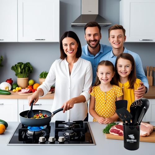 WOLFWAKE 13 Piezas Utensilios de Cocina de Silicona - Menaje de Cocina, con Paletas de Cocina, Cucharones de Cocina, Pinzas de Cocina, Bote Utensilios Cocina, Resistentes al Calor y Antiadherente. - imagen 2