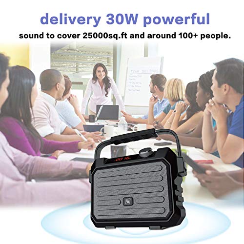 W WINBRIDGE Portable PA Speaker Sound System with Bluetooth Headset Microphone 30W Echo, Wireless Loudspeaker & Voice Amplifier Rechargeable, Small Size, Handy and Multi-functional H5 - Thumbnail 3