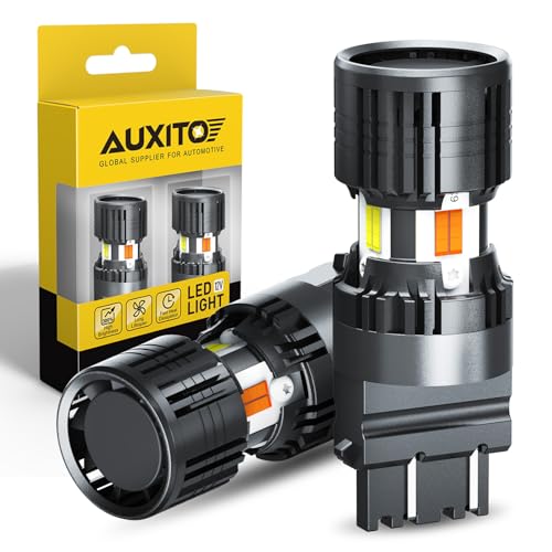 AUXITO 2024 Newest CANBUS 3157 Switchback LED Bulbs 3057 3457 4157 Dual Color Amber/White Anti Hyper Flash Built-in Resistor Error Free Turn Signal Lights and DRL/Parking Lights, Pack of 2