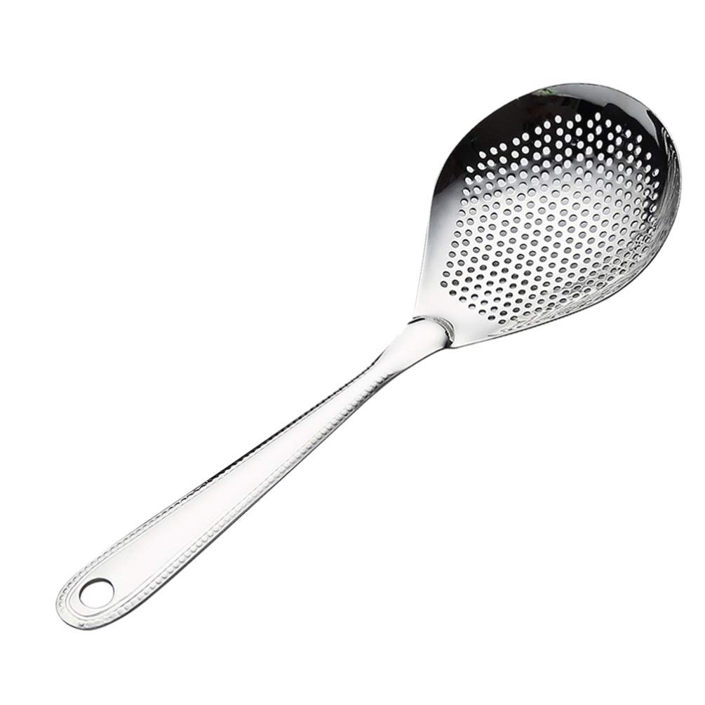 Hemoton Skimmer Slotted Spoon Stainless Steel Skimmer Strainer Ladle Skimmer Stainless Steel Straining Spoon with Handle for Hot Pot Soup Oil