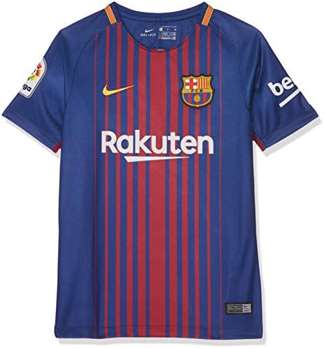 Nike 2017/18 Kids FC Barcelona Stadium Jersey with Sponsor [DEEP Royal Blue] (XS)