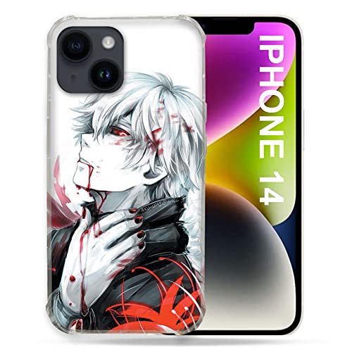 Coque Tokyo Ghoul Kaneki iPhone 14 évitez les rayures grâce au design Cokitec souple blanc
