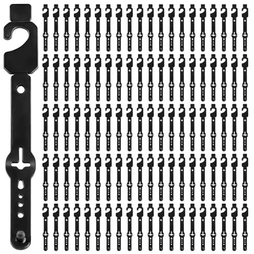 Design a 5 fori, ganci regolabili di qualità, organizzazione cravatte per sciarpe, armadi e negozi, confezione da 150 grucce in plastica nera