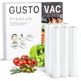 GustoVac Premium Vakuumrollen, 6 Rollen 30x300cm, Vakuumierfolie, Profi- Vakuumierbeutel für Vakuumierer, Kochfest & Sous Vide Gefrierbeutel, Lebensmittel Vakuumiergerät beutel, BPA-frei