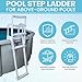 Poolzilla Pool Step Ladder for Above Ground Pools - A-Frame Flip Up Ladder w/Non Skid Platform - for 48’’ to 54’’ in. Above Ground Pools