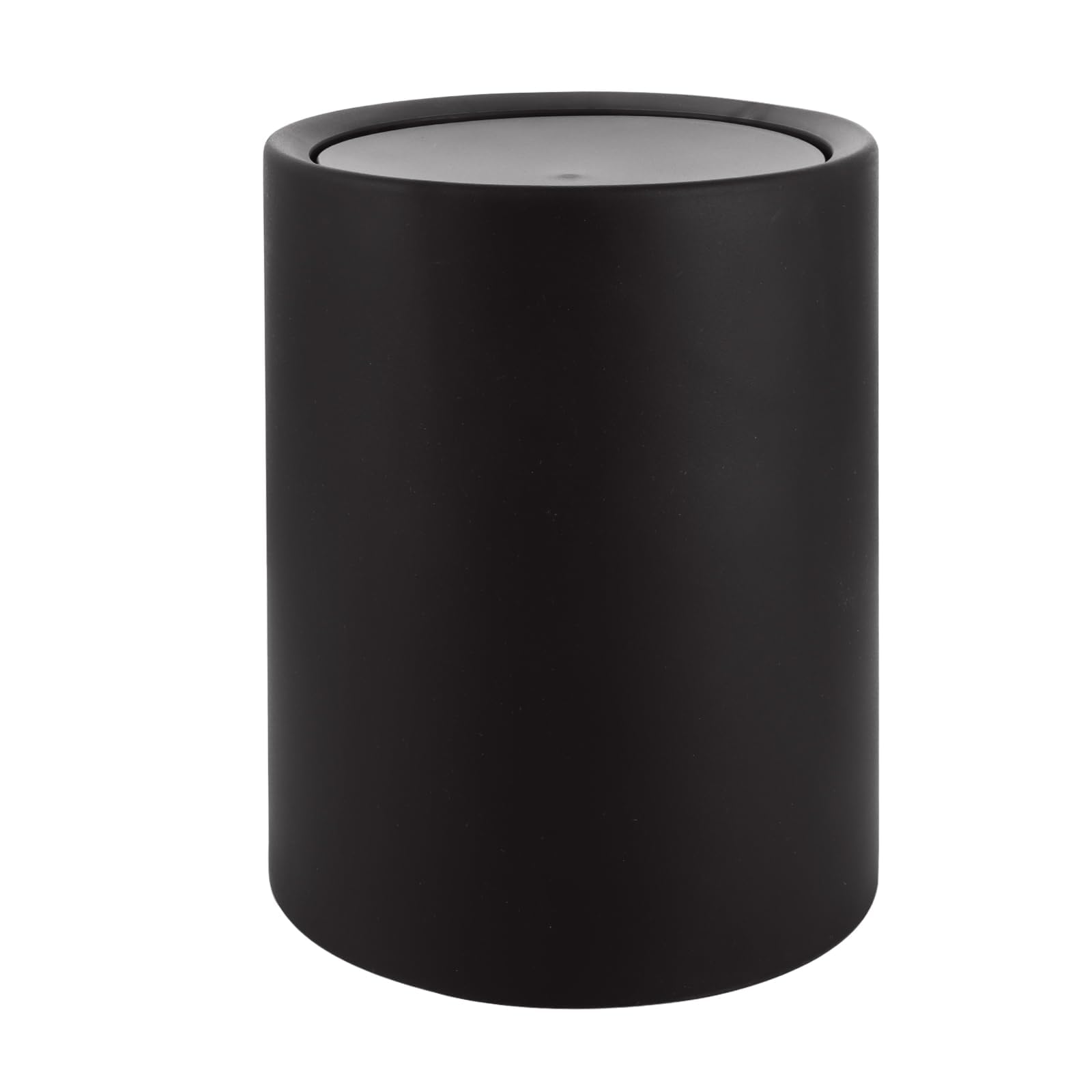 YAYODS Pattumiera Bagno 8L con Coperchio Basculante, 26x21,5cm Bidone Immondizia Circolare in Plastica BPA-Free, Secchio Interno con Sacchetto a Scomparsa per Bagno, Cucina, Ufficio e Vanity - Nero