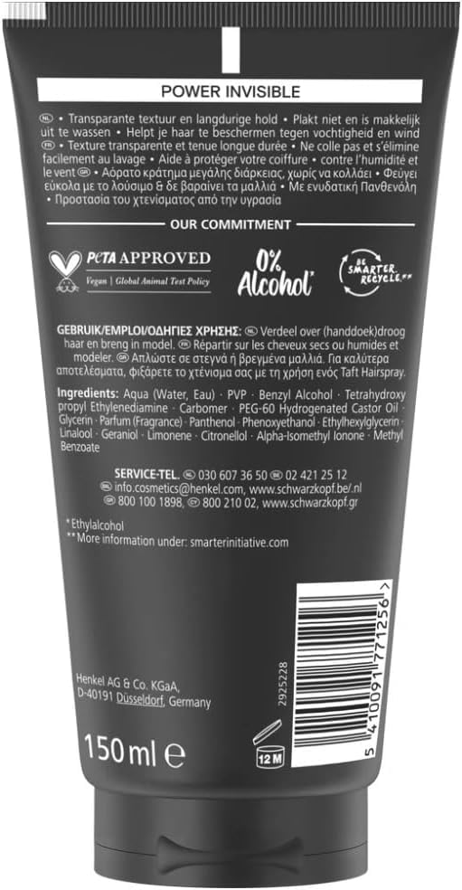 Miniatura 2 de Styling Taft Power Invisible Gel para el cabello, 5.1 fl oz