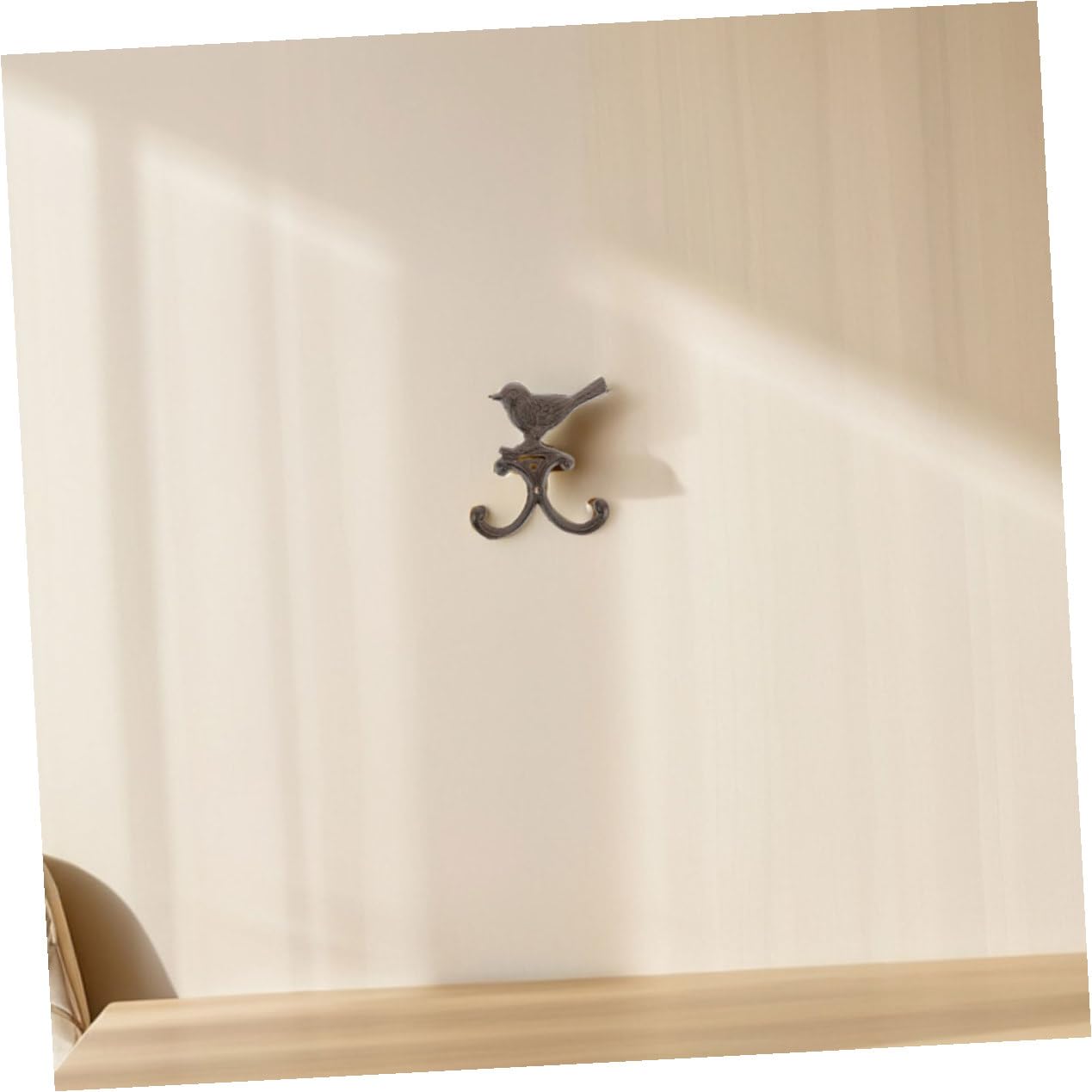 Ganci a Muro a Forma di Piccolo Volatile in Ferro 4 Pezzi, Stile Vintage