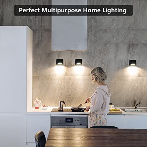 Image of LED Lights for Bedroom Battery Operated, Touch Control Cordless Small Wall Lamp, 3 Color Temperatures & 3 Brightness, 360 Rotatable Magnetic Rechargeable Reading Lights for Bedroom Living Room