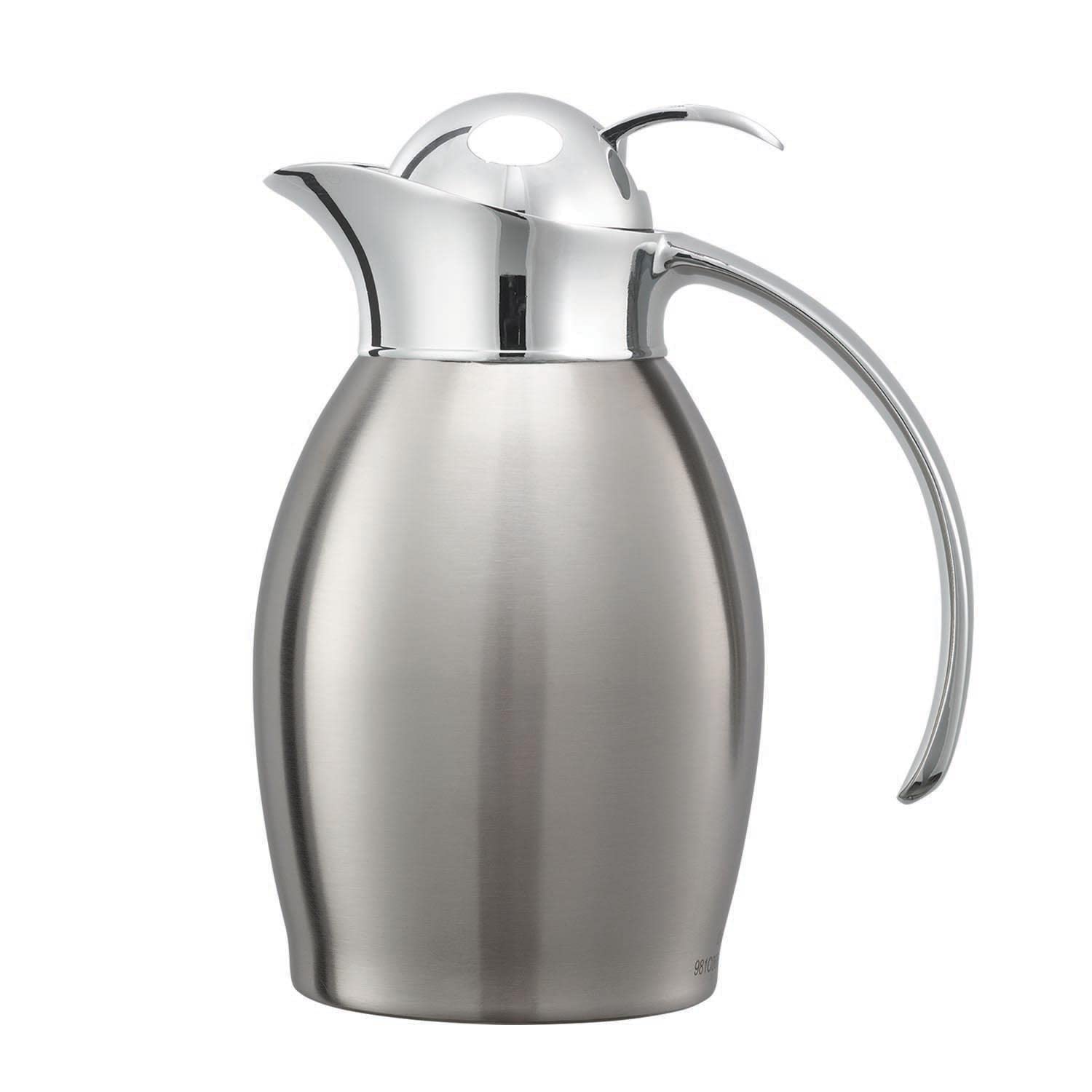 Service Ideas NIC10BSPB Nicollet Series, Vacuum Insulated Carafe, Stainless Vacuum, 33.8 Ounce, Brushed with Polished Accents
