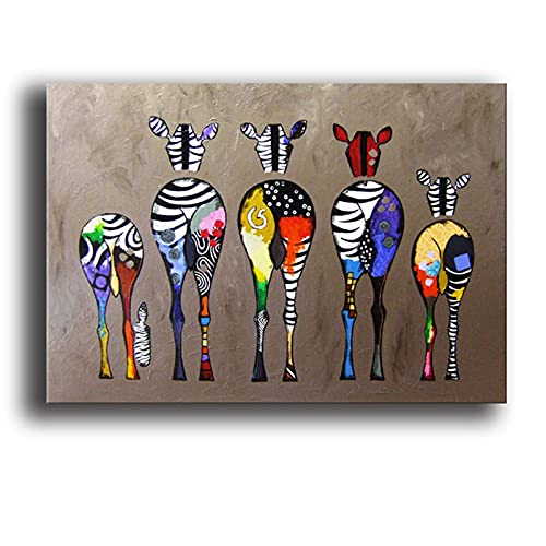 Affiches et impressions mur art moderne zèbre coloré 75x100cm