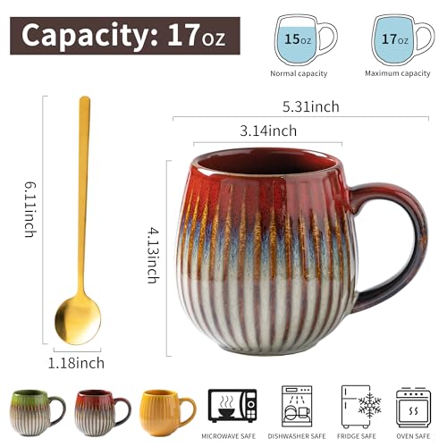 Taza de cerámica para café 16 oz roja miniatura 2