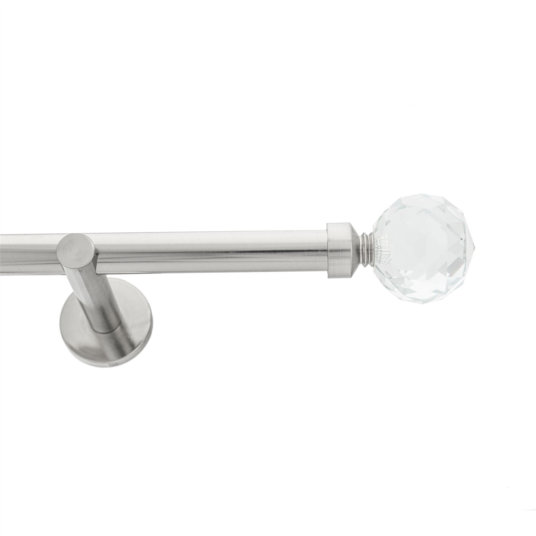 Ianpav Beluna Inox Metal Curtain Pole 19Mm With Finials Rod Modern Brackets 195Cm