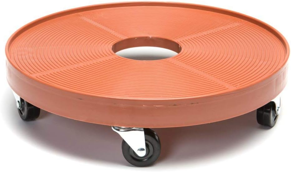DEV3000P 16 Inch Plant Dolly with Hole Terra Cotta, Size 16 - Set of 3