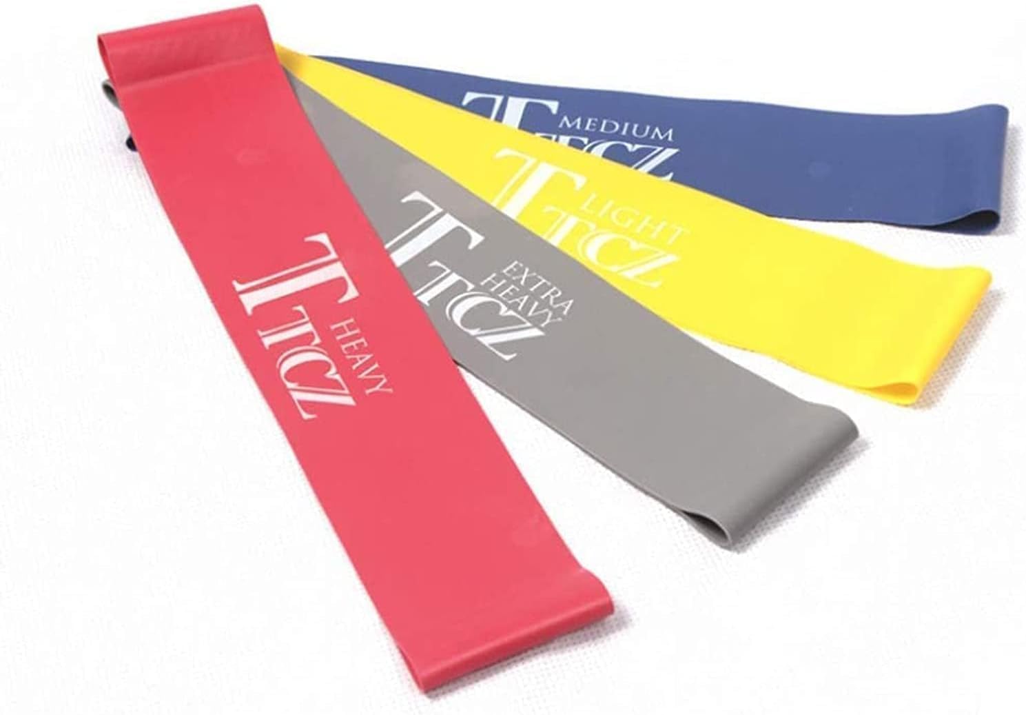 ALMEKAQUZ 4-Color Resistance Band Set – Yoga Rehab Exercise Loops 4-50LBS Non-Slip Elastic Bands for Glute Leg Shaping Crossfit Strength Training