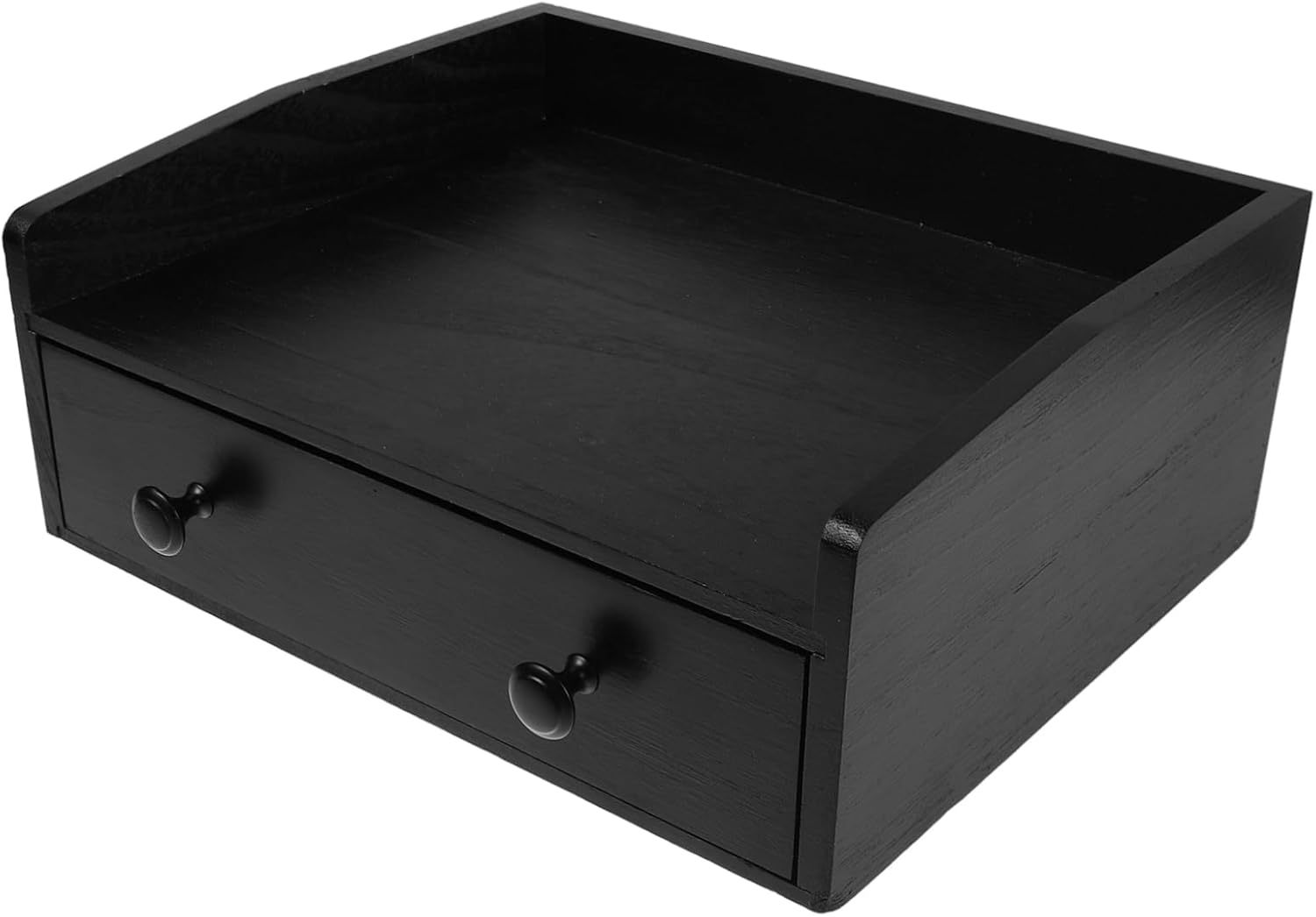 Black Wooden Desk Organizer for Coffee and Tea Storage Stylish Tea Bag and Espresso Capsule Holder for Kitchen Countertop