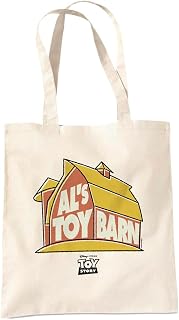 Disney Toy Story Al'S Toy Barn Logo Borsa Tote Riutilizzabile per Spesa e Viaggi, Naturale