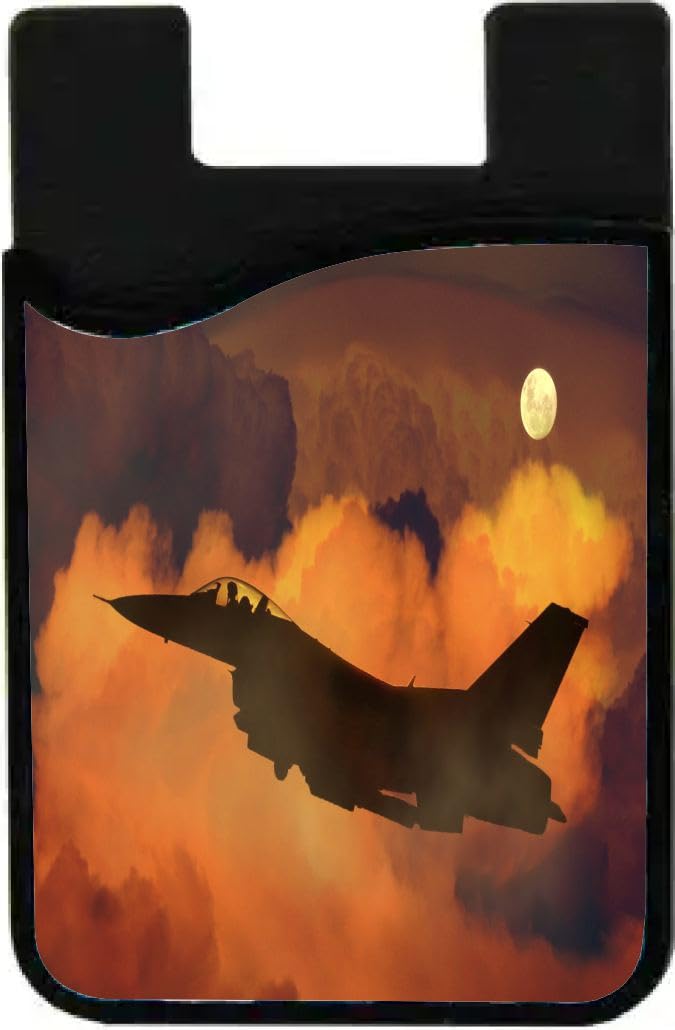 Armed Forces Helicopter Design - Adhesive Phone Wallet - Stick-on ID Card Holder for iPhone/Galaxy/Google Android Cases