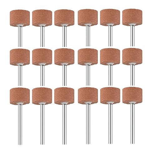 Miniatura 8 de Luo ke 18 piezas de piedras de molienda rotativas, 1/8 pulgadas, piedra abrasiva de varias formas, brocas de molienda montadas, herramientas