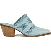 Beast Fashion Womens Woven Block Heel Mules Comfort Pointed Toe Backless Slip on Slides Loafer Shoes