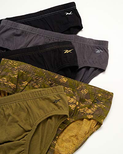Reebok Men’s Underwear – Low Rise Briefs With Contour Pouch (10 Pack), Size Small, Black/Grey/Green #TOP1