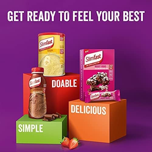 SlimFast Balanced Meal Shake, Healthy Shake for Balanced Diet Plan with Vitamins and Minerals, High in Fibre, Meal Replacement, Banana Flavour, 16 Servings, 584 g (Pack of 1)