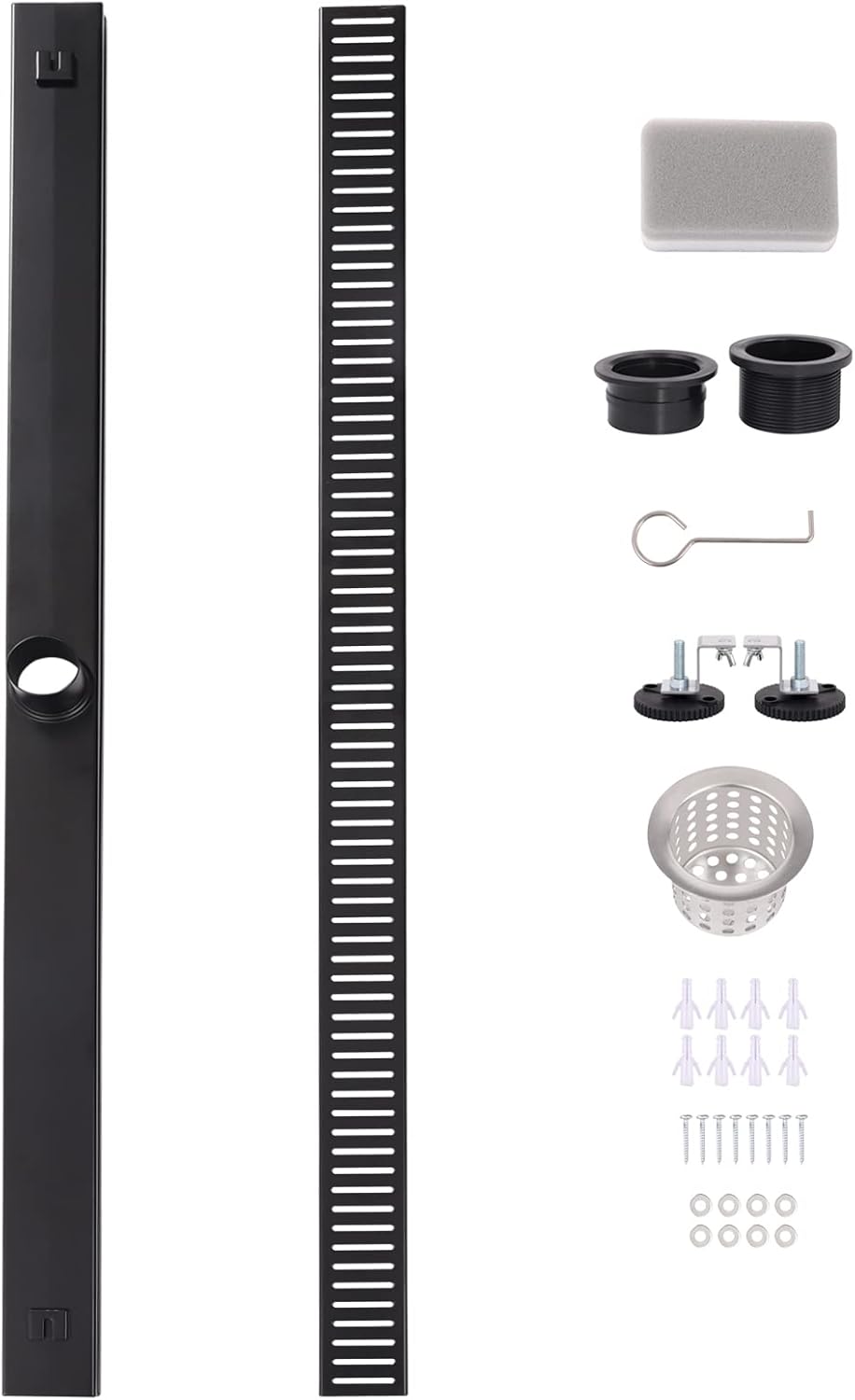 Bathroom Sink & Bathtub Drain Strainers, 48 Inch Shower Linear Black