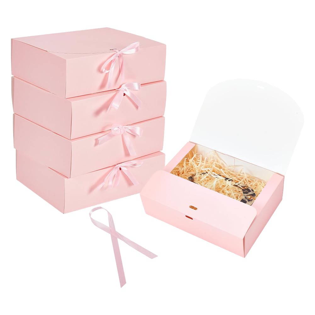 Grandes Boîtes Cadeaux en Papier Rose pour Ranger et Offrir sans Pli