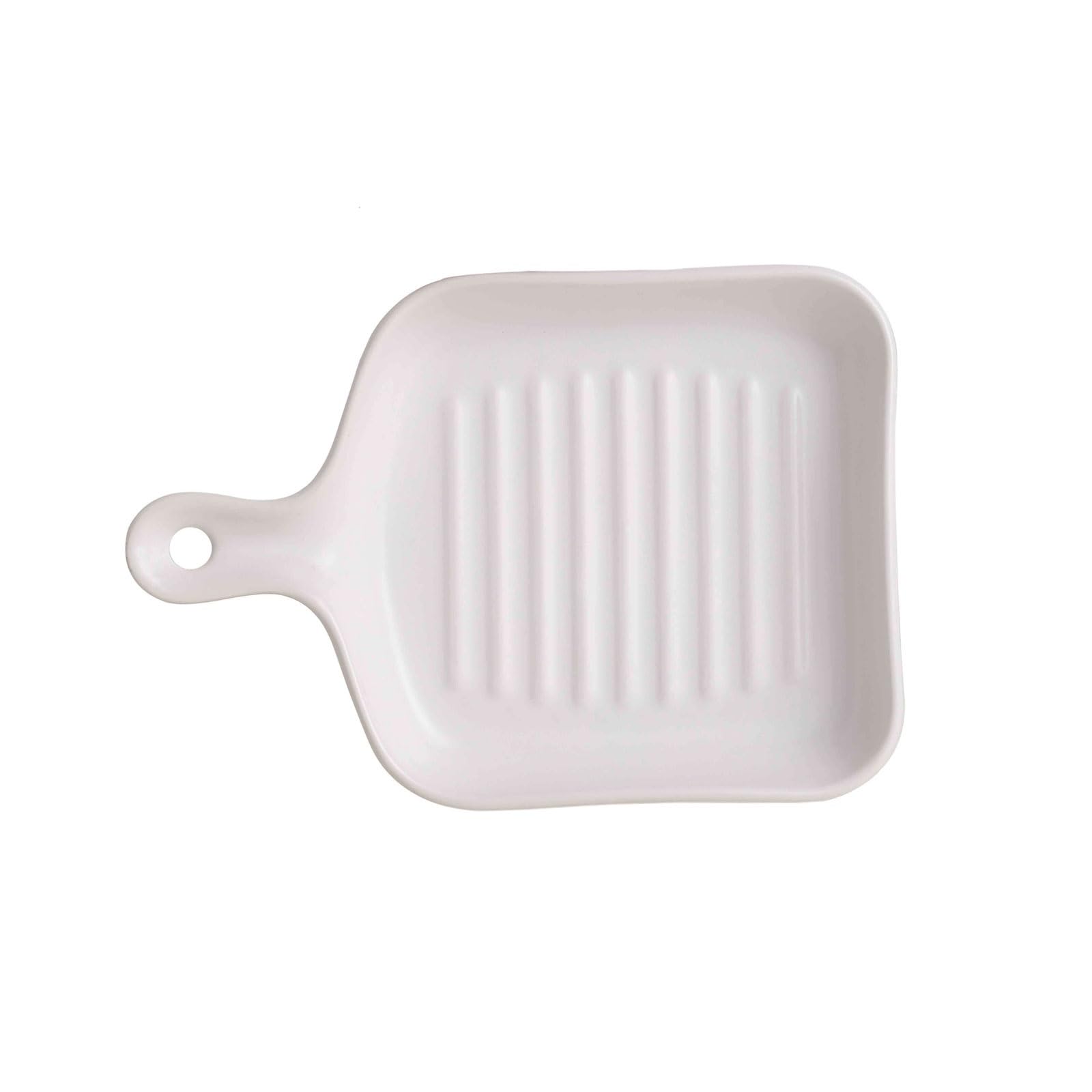 OLSKFUH Kitchen Tableware Plate Vegetable Household Single Handle Baking Dish Ceramic Oven Use Lovely Baked Rice Cooking,White