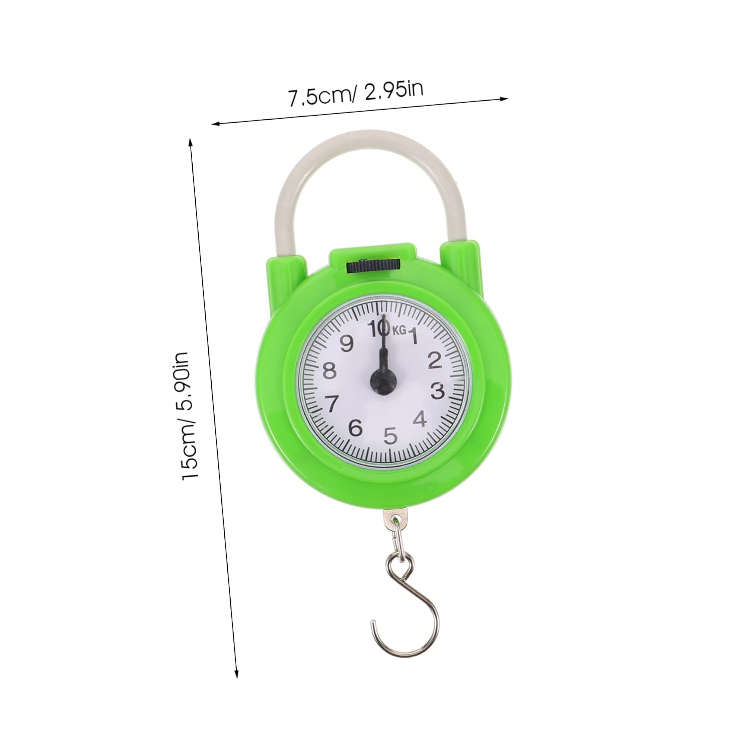 Travel Suitcase Spring Scale with Hook, 10kg Range, 0.1kg Tolerance