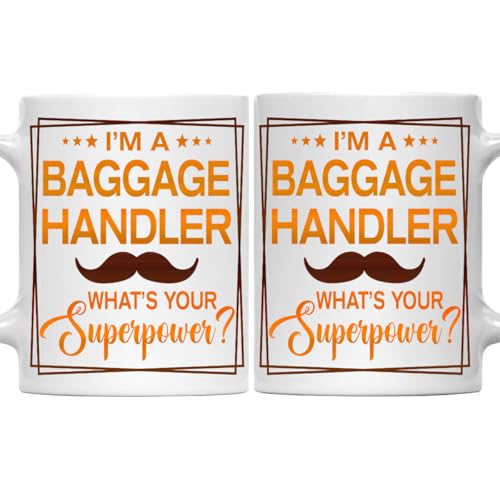 MONIZILUCKY Baggage Handler Mug, Baggage Handler Gift, Gift for Baggage Handler, Future Baggage Handler, Retirement Gift for Baggage Handler - 11oz White Ceramic Coffee Mug - Christmas, Thanksgiving