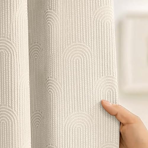 NDDYCU Boho Cotton Shower Curtain, Beige, 72x78