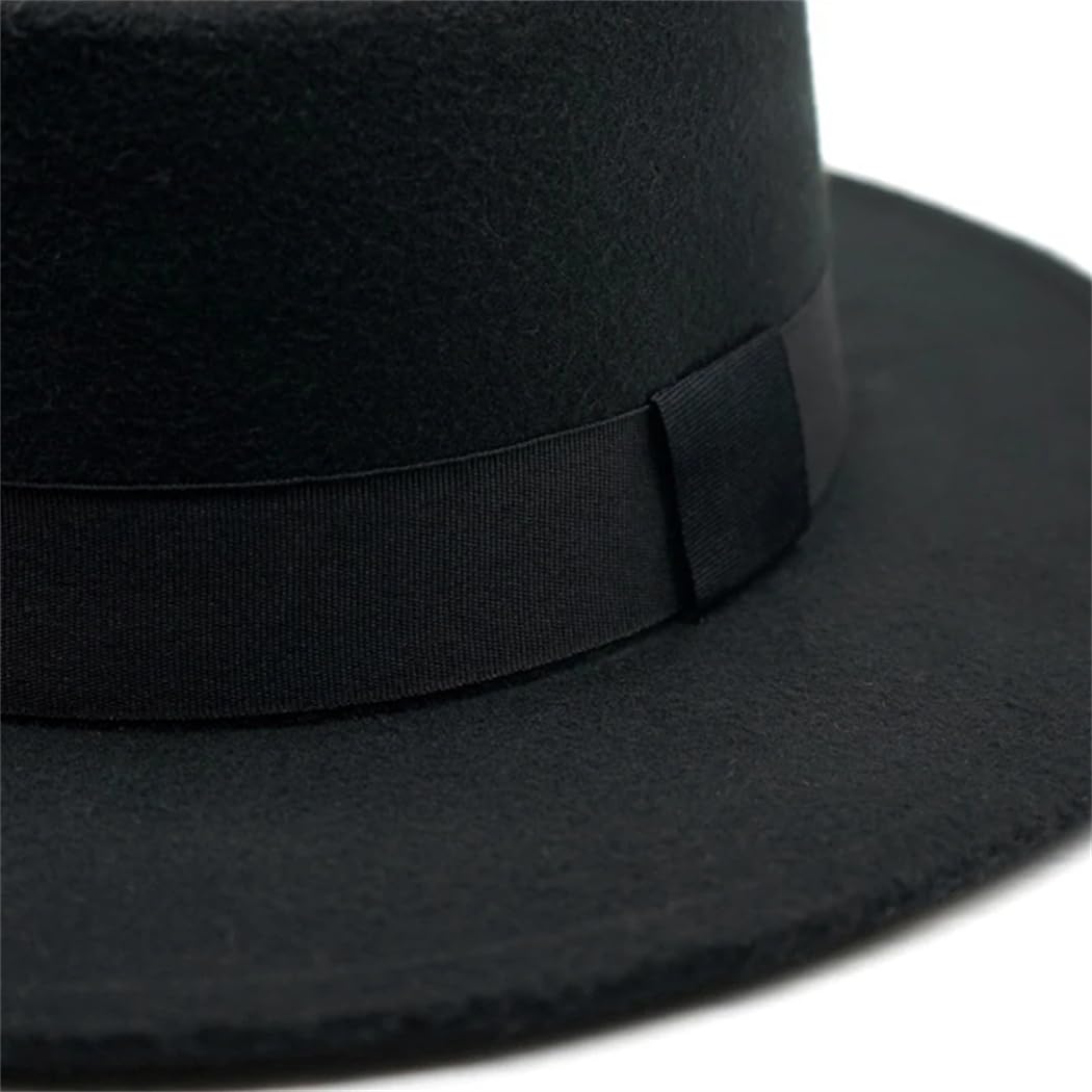 Cappello a bombetta da donna in imitazione di lana Fedoras Top Jazz Round Caps