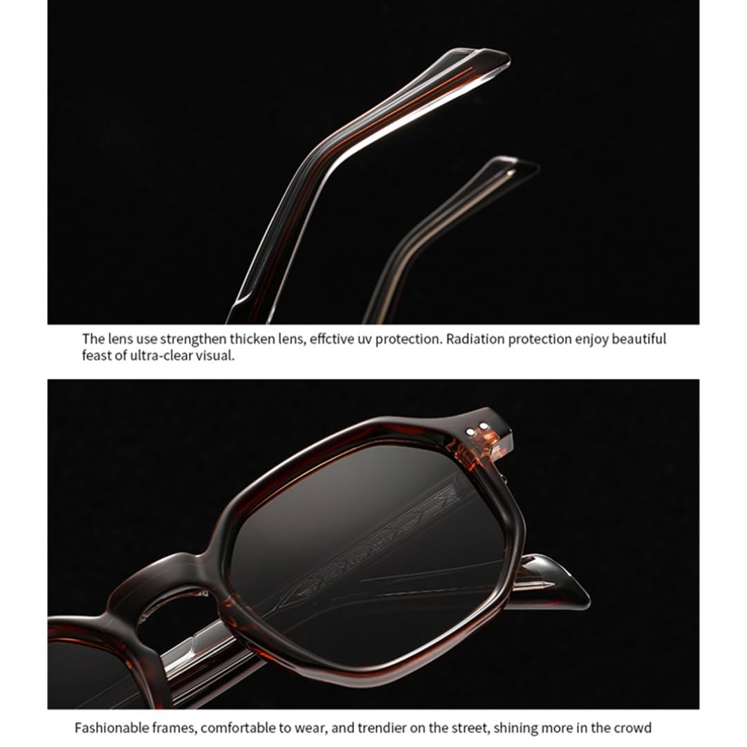 Gafas de sol polarizadas para hombre, estilo retro con remaches, color azul verdoso, protección UV400 para mujer.