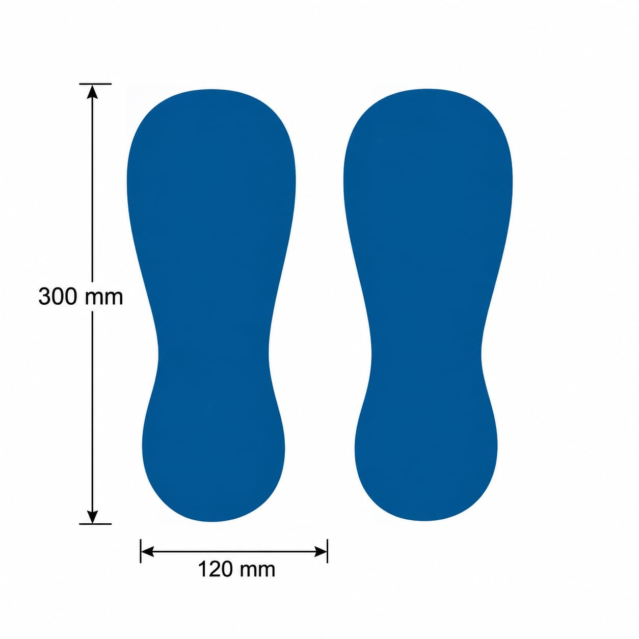 Bodenmarkierung Stiefelabdrücke Blau 300 mm - 10 Stück (5 Paar)