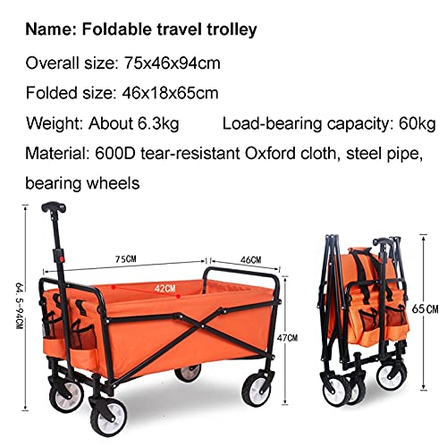 Garden Trolley Buiten Tuinwagen, Opvouwbare Rollende Opbergwagen Voor Picknick/Tuin/Reizen, Gemakkelijk Te Dragen (Color… - Image 7