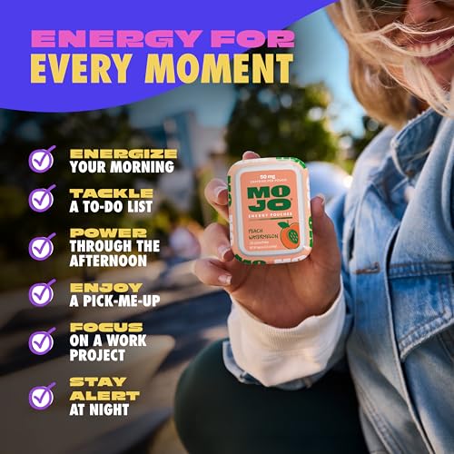 Image of MOJO Energy Pouches Peach Watermelon Flavor, 50 mg per Caffeine Pouch, 15 Pouches, Single Pack