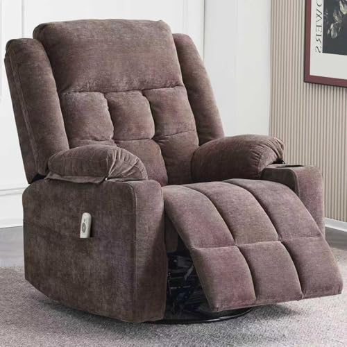 Ketaiyou Power Swivel Rocker Recliner Massage Chair, USB and Type-C Ports, Electric Recliner Glider...